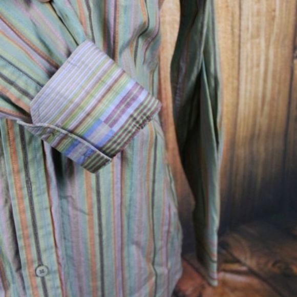 Robert Graham Mens Medium Colorful Flip Cuff Shirt - Picture 4 of 8